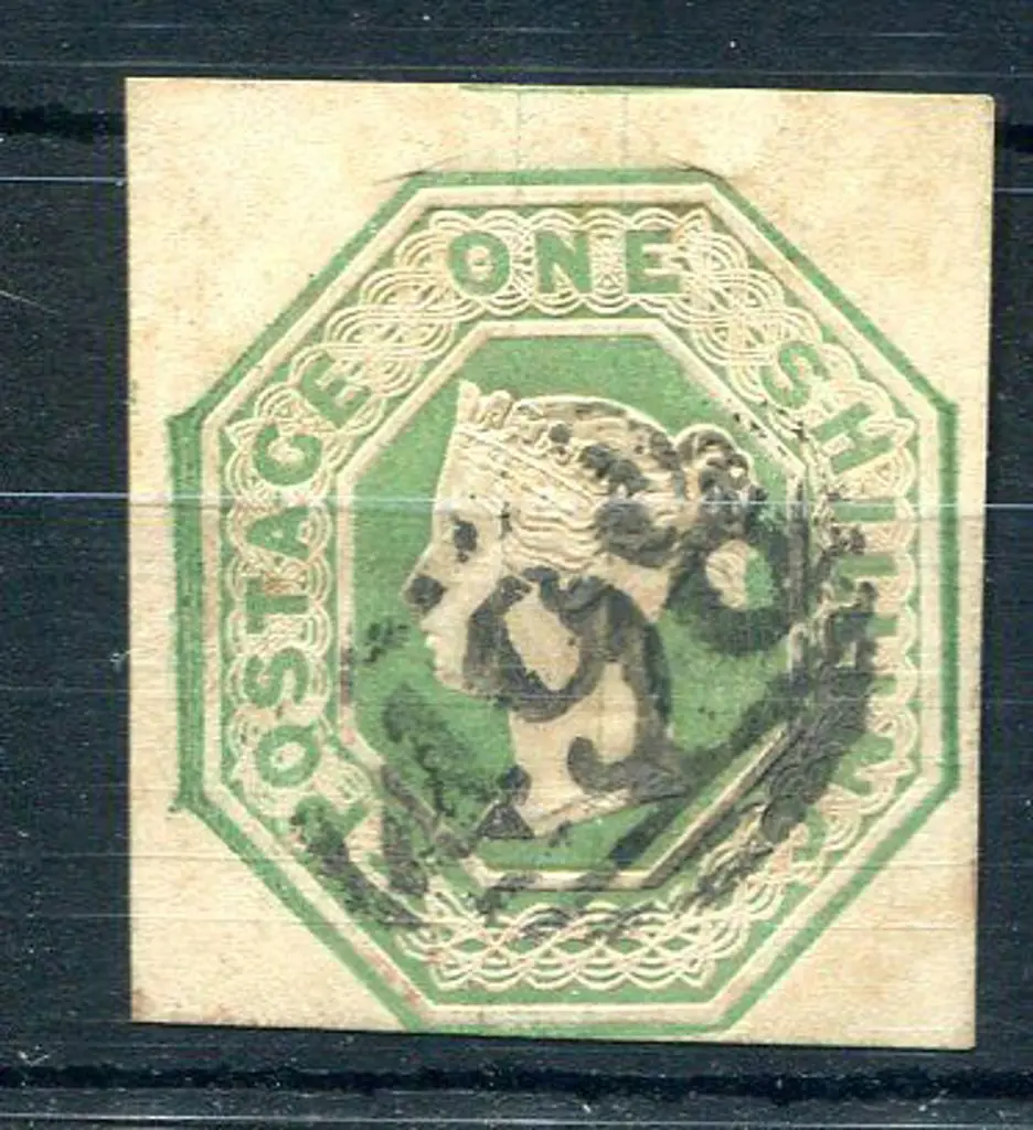 1847/54 1/- pale green embossed good to fine used ... Image 1++