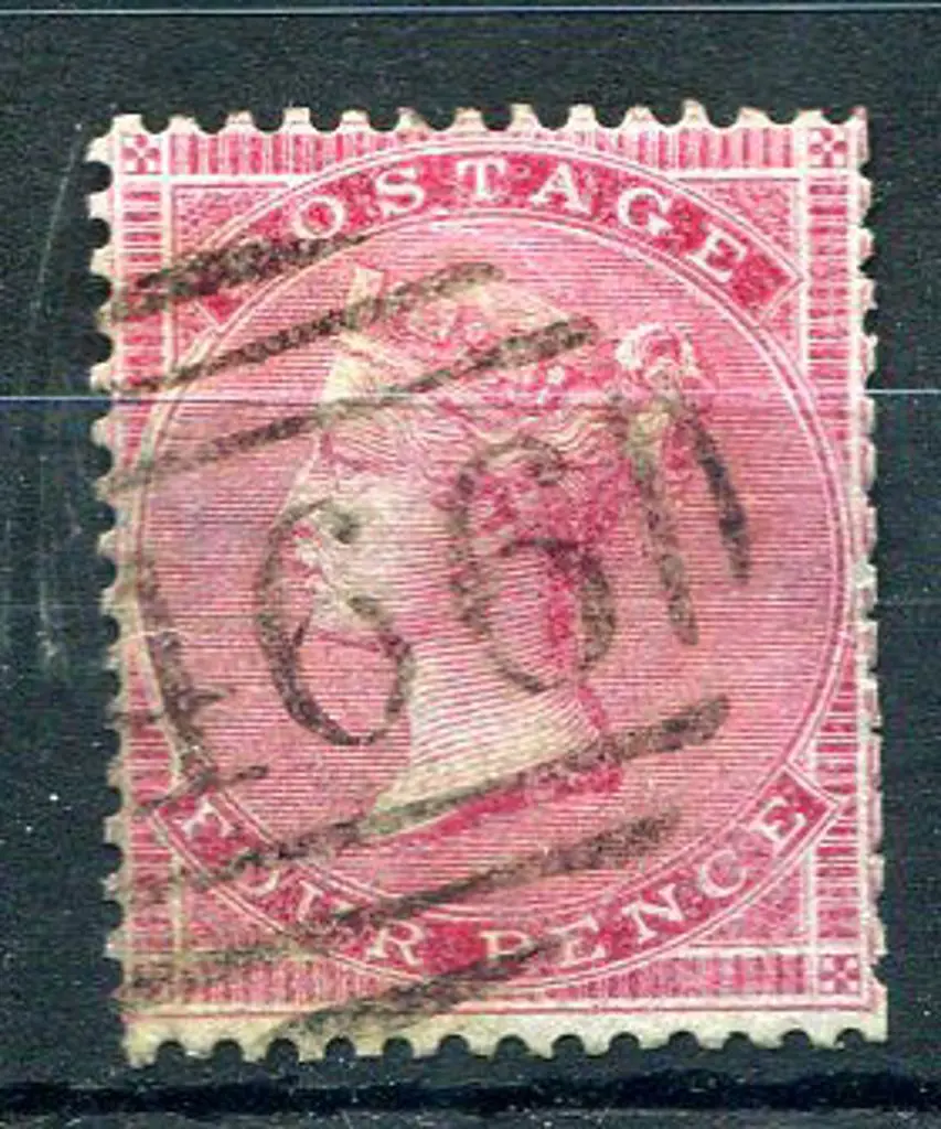 1855/57 4d carmine on blued glazed paper with ... Image 1++