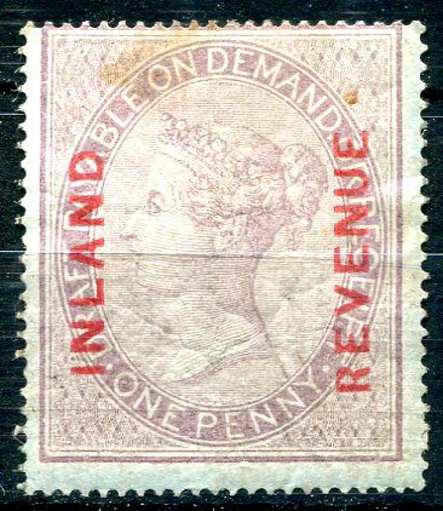 1860 1d dull lilac on blue Postal Fiscal with ... Image 1++