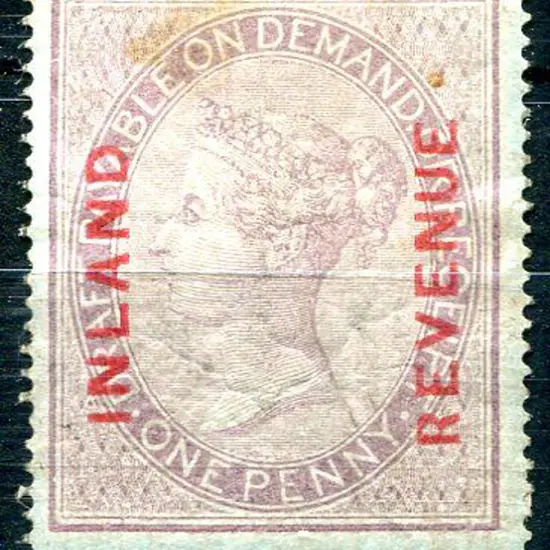 1860 1d dull lilac on blue Postal Fiscal with ...