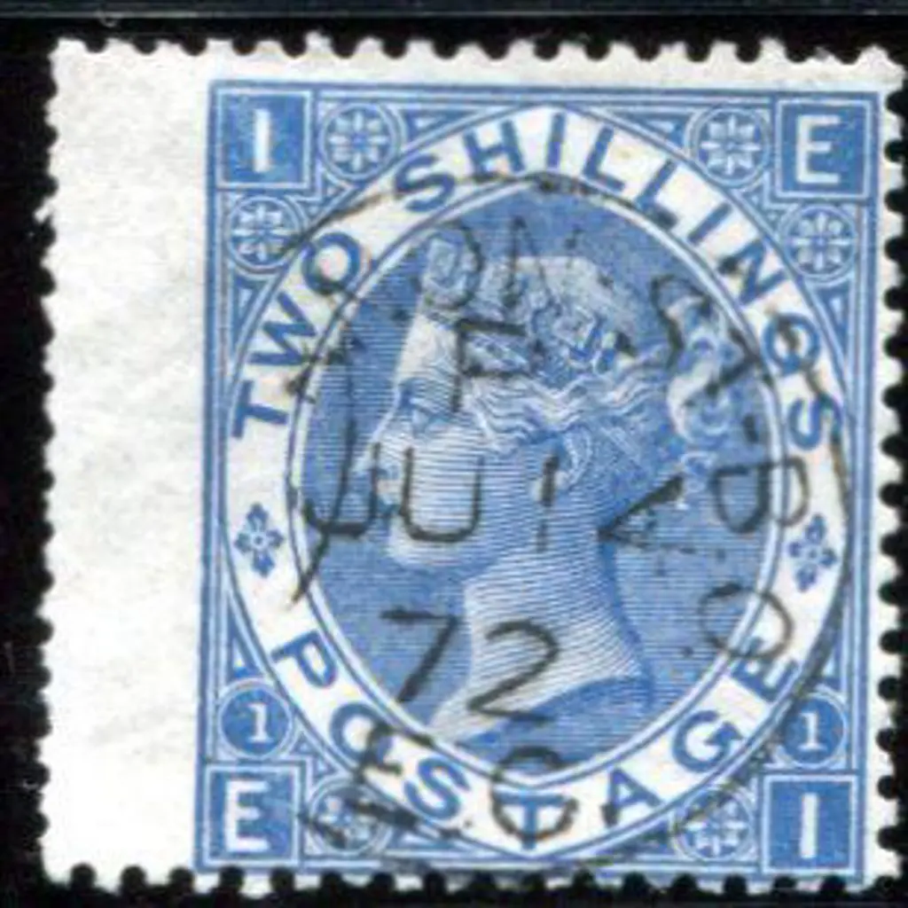 1867 2/- deep blue. A stunning used wing margin ... Image 1++