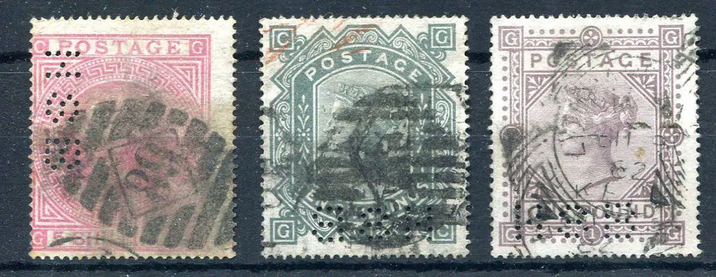 1867/83 5/- rose (plate 1), 10/- greenish grey & ... Image 1++