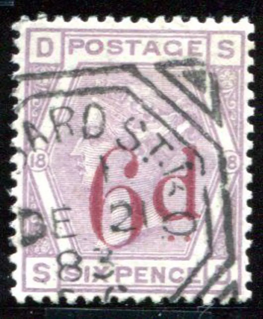 1883 6d on 6d lilac surcharge. Fine used with part ... Image 1++