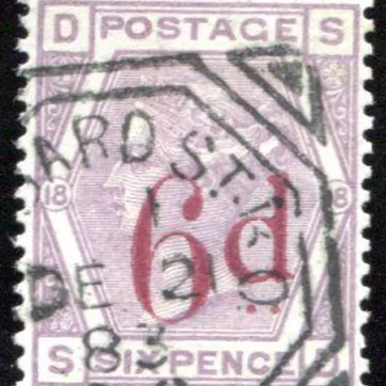 1883 6d on 6d lilac surcharge. Fine used with part ...