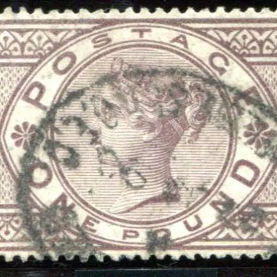 1884 £1 brown lilac, three Imperial Crowns wmk ...