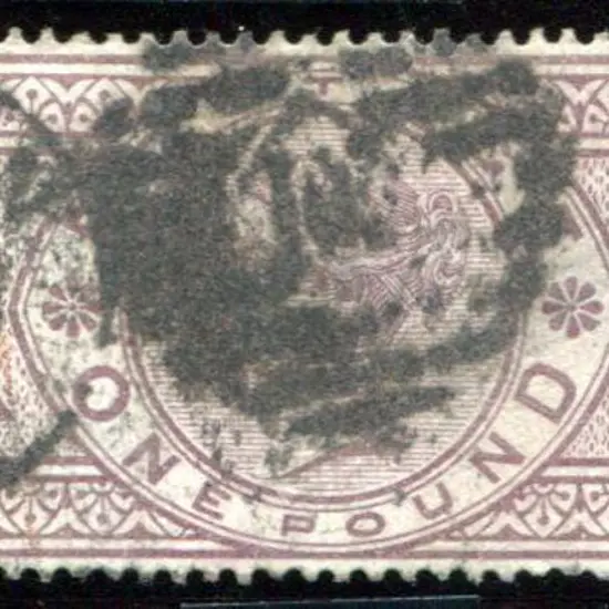 1884 £1 brown lilac, three Imperial Crowns wmk ...