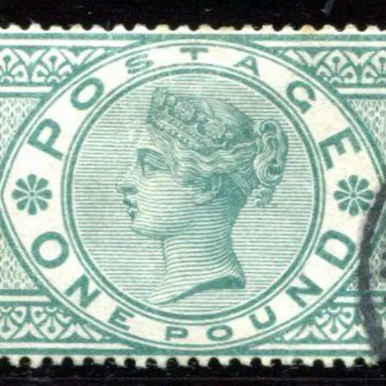 1891 £1 green QV fine used with 2 part cds ...