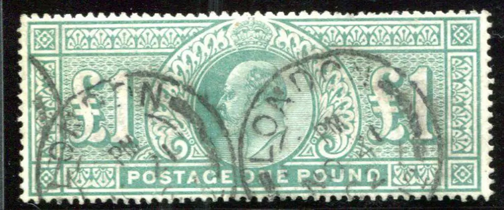 1902/10 £1 dull blue-green KEVII good to fine used ... Image 1++