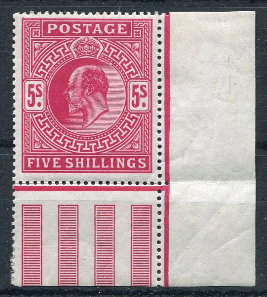 1912 5/- carmine KEVII lower right marginal ... Image 1++
