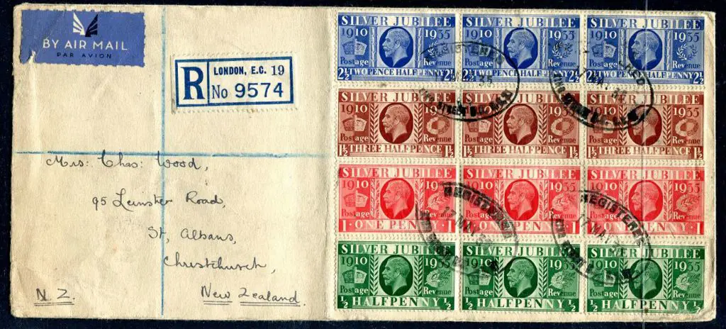1935 (17th May) regd (London) airmail long cover ... Image 1++