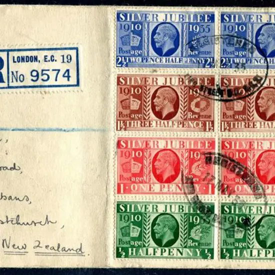 1935 (17th May) regd (London) airmail long cover ...