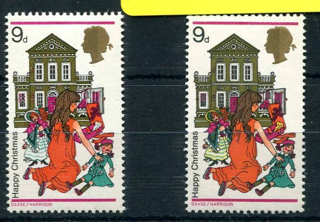 1968 9d Christmas with "yellow (dress & bonnet) ... Image 1++