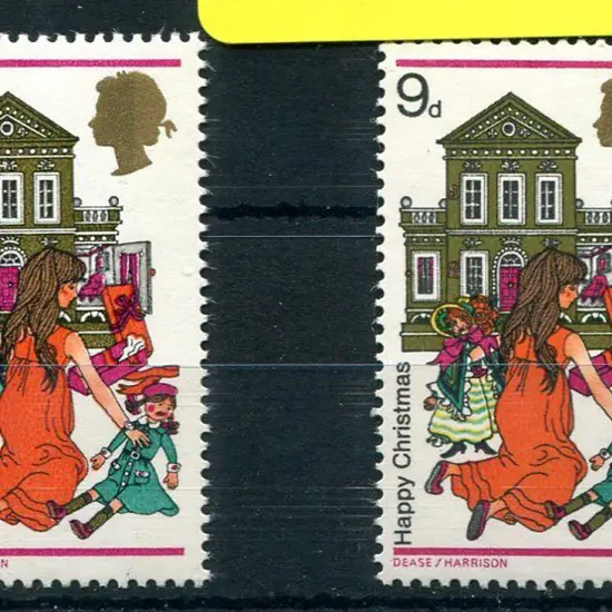 1968 9d Christmas with "yellow (dress & bonnet) ...