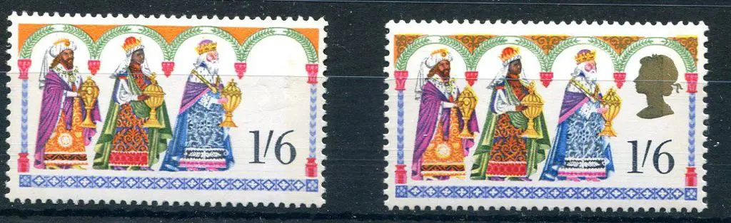 1969 1/6d Christmas with "gold (Queen's head etc) ... Image 1++