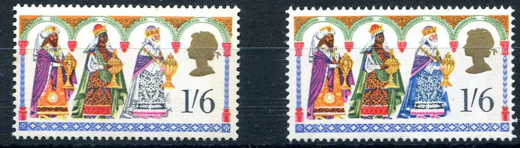 1969 1/6d Christmas with "new blue (robe) omitted" ... Image 1++