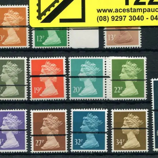 1970's Post Office training stamps with a range of ...