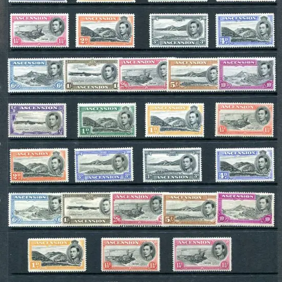 Ascension 1938/53 ½d to 10/- KGVI pictorials perf. ...
