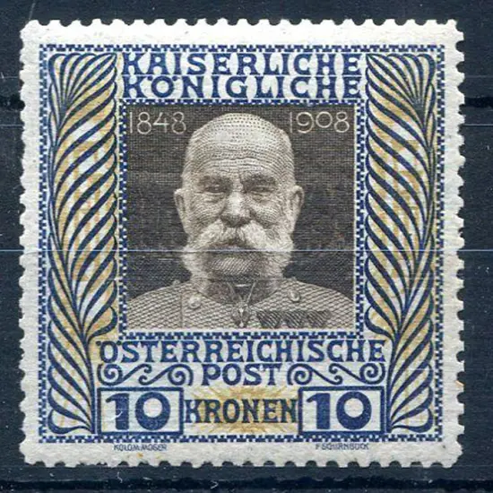 Austria 1908/13 10k Accession Anniv. Fine MVLH. SG ...