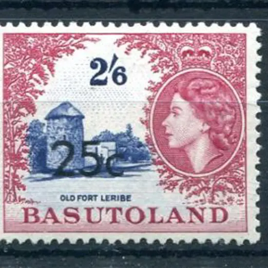 Basutoland 1961 25¢ on 2/6d with types I, II & III ...