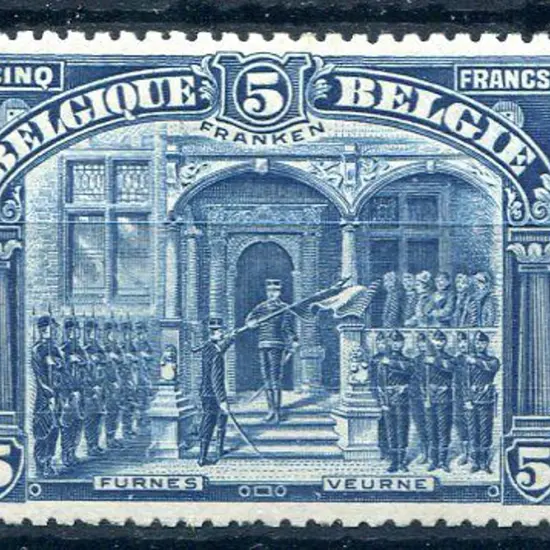 Belgium 1915/22 5f Franken. Centered slightly ...