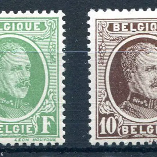 Belgium 1922/27 5f & 10f King Albert defin. Fine ...