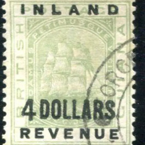 British Guiana 1888/89 $4 green with "Inland ...
