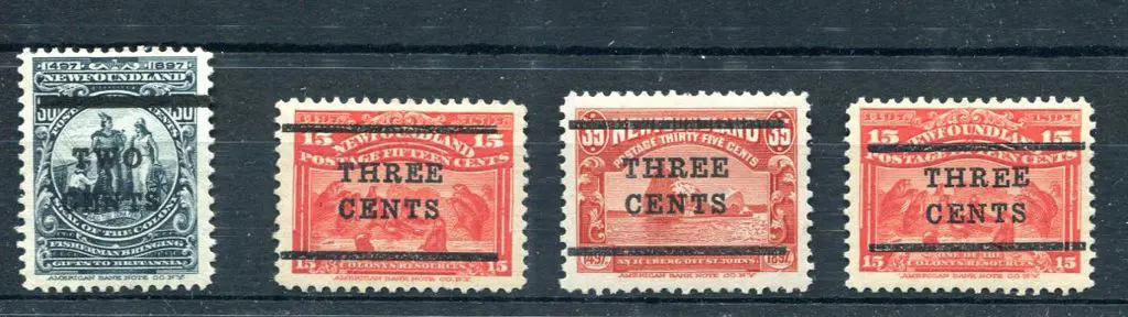 Canada-Newfoundland 1920 Surcharges set comprising ... Image 1++