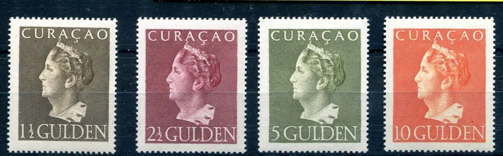Curacao 1946/47 1½g to 10g Queen Wilhelmina high ... Image 1++