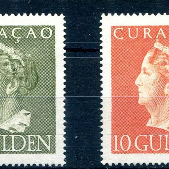 Curacao 1946/47 5g & 10g Queen Wilhelmina high ...