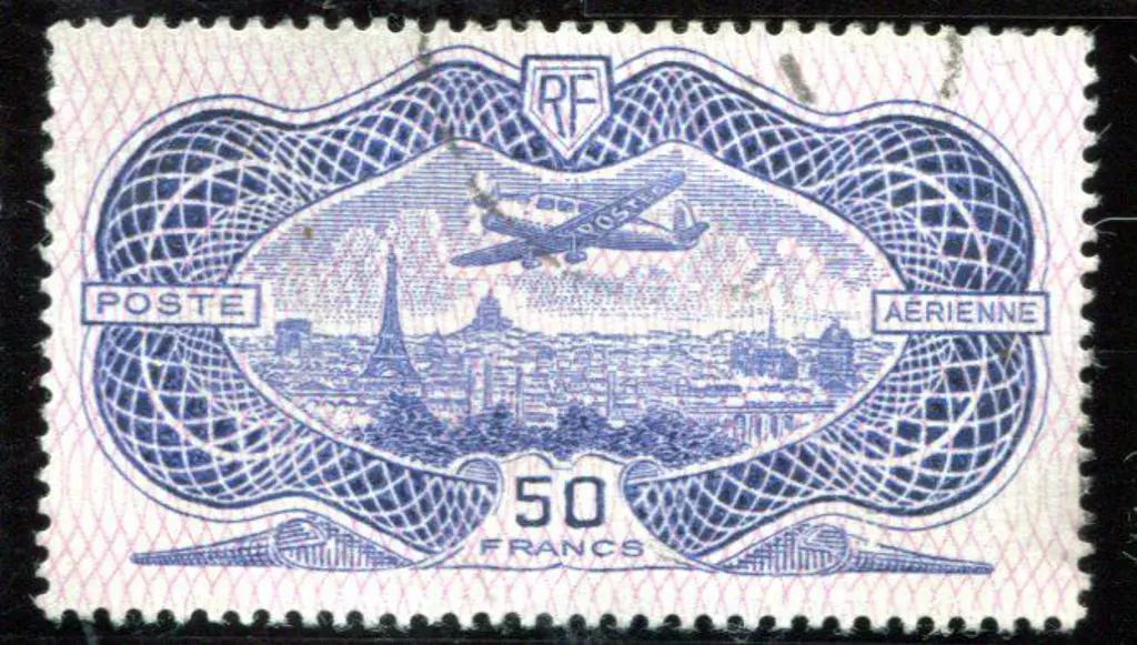 France 1936 50f "banknote" Airmail. Superb fine ... Image 1++