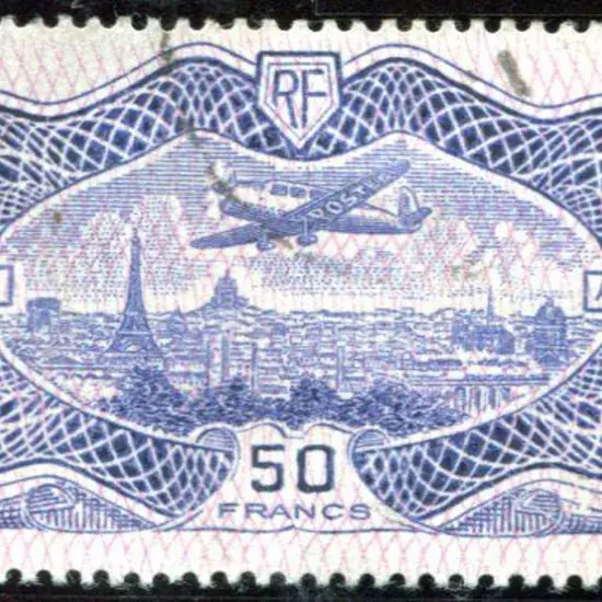 France 1936 50f "banknote" Airmail. Superb fine ...