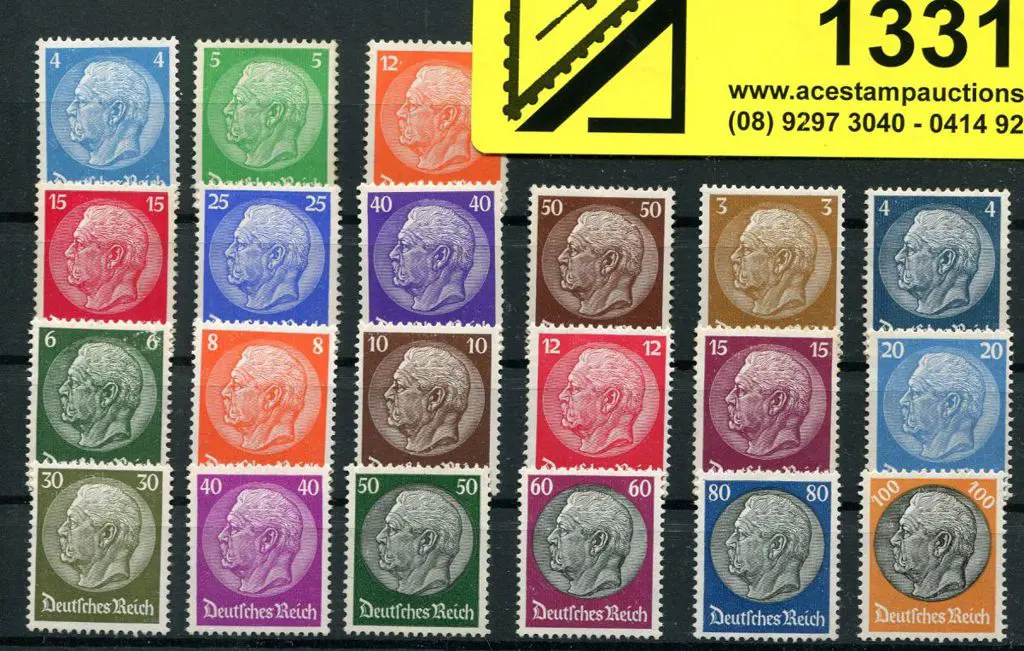Germany 1932/33 Hindenburg set of 21 with 1st ... Image 1++
