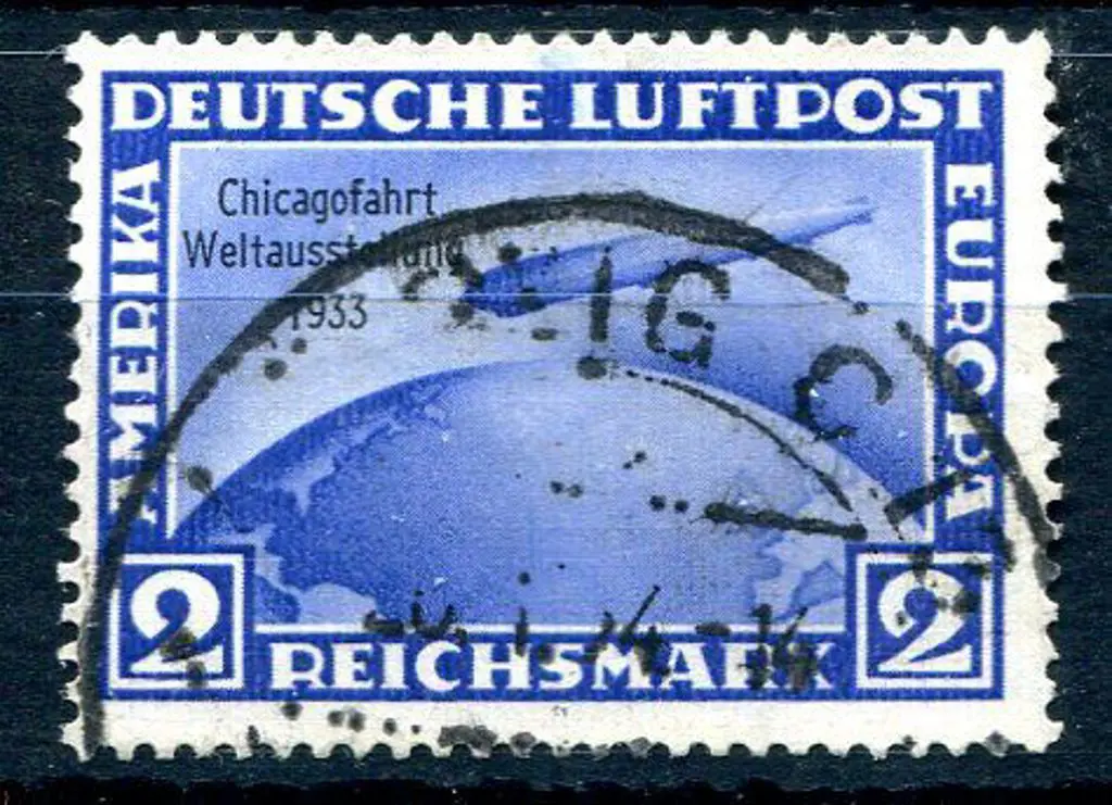 Germany 1933 2m "Chicago Flight" Zeppelin. Good to ... Image 1++