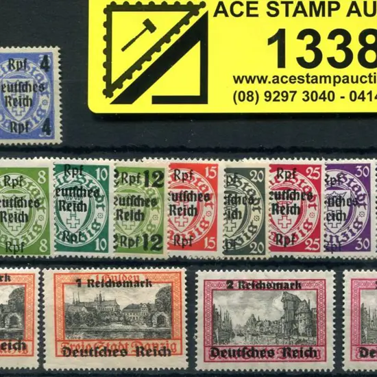 Germany 1939 Ovpts on Danzig complete set of 14 ...