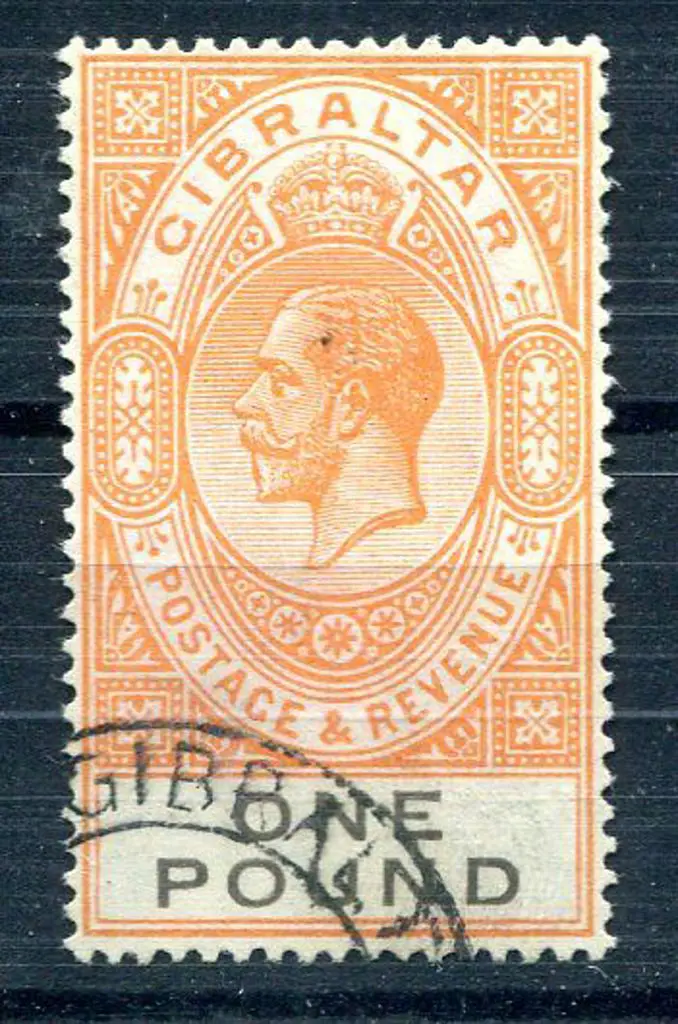 Gibraltar 1925/32 £1 red-orange & black fine used. ... Image 1++