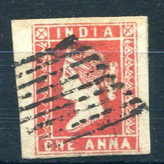 India 1854-55 1a red. Fine used with 4 good to ...