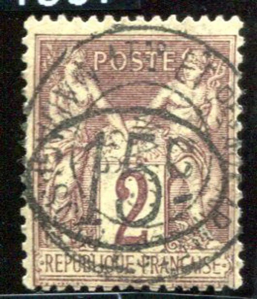 Madagascar 1896 15¢ on 2¢ Peace & Commerce. Fine ... Image 1++