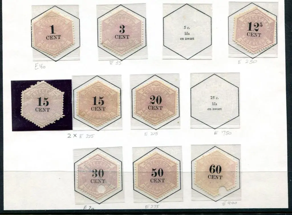 Netherlands 1877/1903 Telegram hexagonal issue in ... Image 1++
