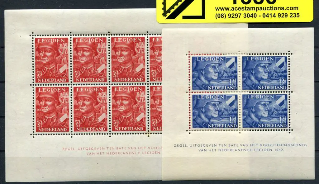 Netherlands 1942 1942 Legion M/S's pair. Two minor ... Image 1++