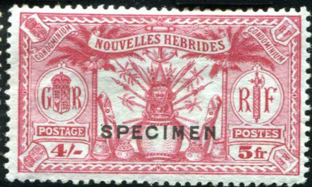 New Hebrides-French 1925 5c to 5Fr Weapons & Idols ... Image 1++