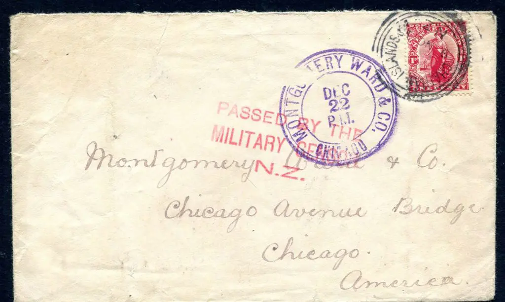 New Zealand 1915 (9th Nov) cover bearing 1d ... Image 1++