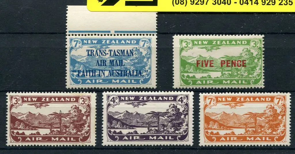New Zealand 1931 Airs incl 5d surcharge (centred ... Image 1++