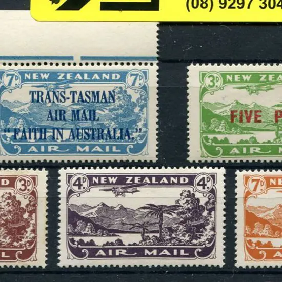 New Zealand 1931 Airs incl 5d surcharge (centred ...