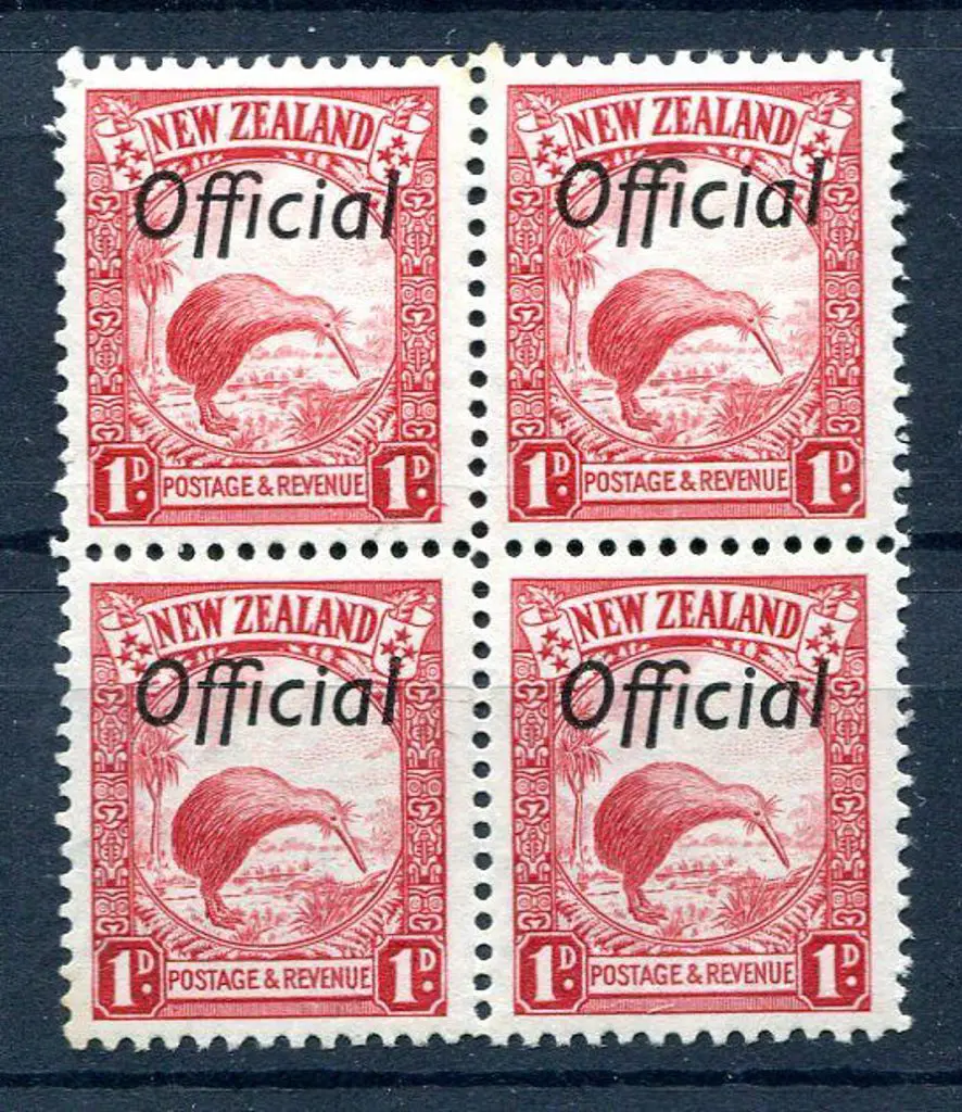 New Zealand 1936 1d Kiwi, Die I block perf. 13½x14 ... Image 1++