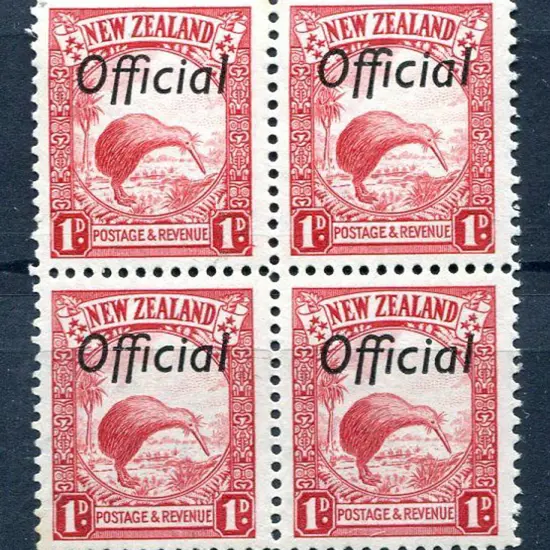 New Zealand 1936 1d Kiwi, Die I block perf. 13½x14 ...
