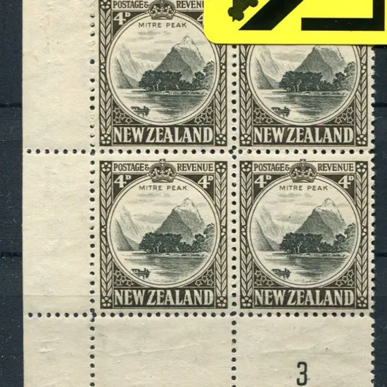 New Zealand 1936/42 4d black & sepia perf. 12½ ...