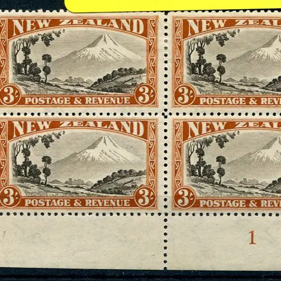 New Zealand 1941 3/- Mt Egmont, perf. 12½, wartime ...