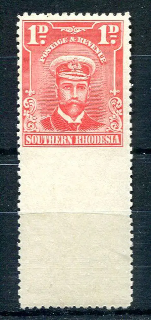 Southern Rhodesia 1924/29 1d red KGV Admiral ... Image 1++