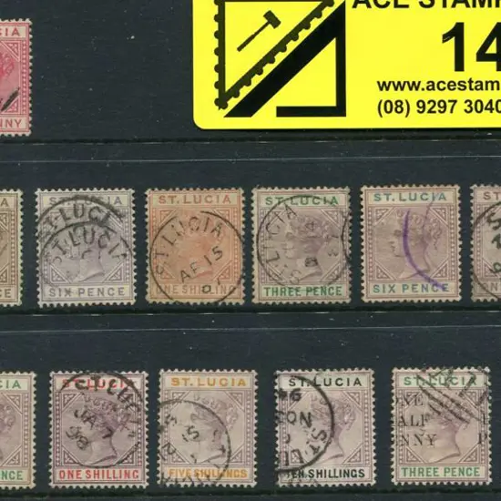 Saint Lucia 1883/86 ½d to 1/- QV set, 1886/87 3d & ...