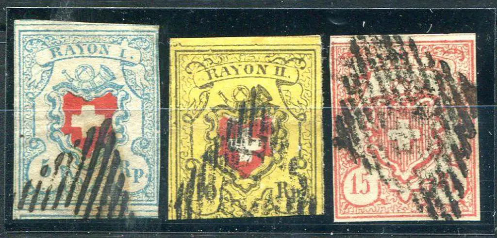 Switzerland 1850/52 Rayon I, II & III good to fine ... Image 1++